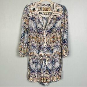 TWELFTH STREET by CYNTHIA VINCENT romper with ladder lace trim. Medium. EUC